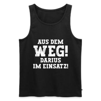 Darius Lustiger Spruch Vorname Name Darius - Männer Premium Bio Tank Top - Schwarz - Vorne - Michal (187cm)