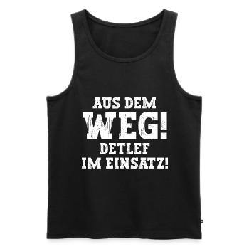 Detlef Lustiger Spruch Vorname Name Detlef - Männer Premium Bio Tank Top - Schwarz - Vorne - Michal (187cm)