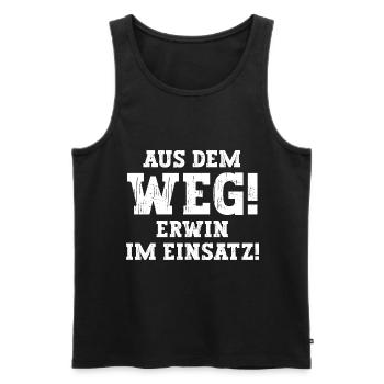 Erwin Lustiger Spruch Vorname Name Erwin - Männer Premium Bio Tank Top - Schwarz - Vorne - AI Model Male 178 light (178cm)