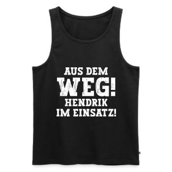 Hendrik Lustiger Spruch Vorname Name Hendrik - Männer Premium Bio Tank Top - Schwarz - Vorne - Michal (187cm)