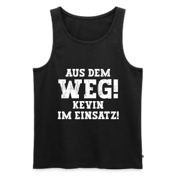 Kevin Lustiger Spruch Vorname Name Kevin - Männer Premium Bio Tank Top - Schwarz - Vorne - Michal (187cm)