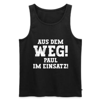 Paul Lustiger Spruch Vorname Name Paul - Männer Premium Bio Tank Top - Schwarz - Vorne - Michal (187cm)