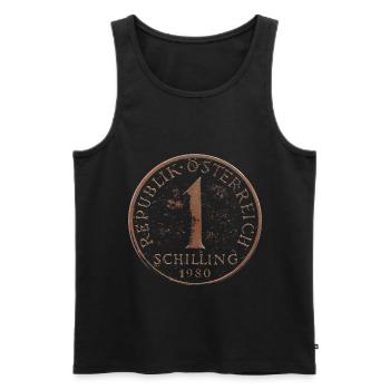 1980 Retro Schilling Austria - Men's Premium Organic Tank Top - black - Front - Michal (187cm)