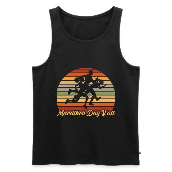 Half Marathon Jogging Running Gift - Men's Premium Organic Tank Top - black - Front - AI Model Male 178 light (178cm)