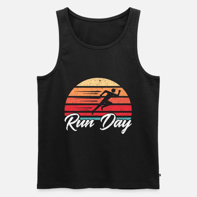Joggen Jogger Halbmarathon Geschenk - Männer Premium Bio Tank Top - Schwarz