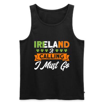 Irish Flag Ireland Ireland Holiday Gift - Men's Premium Organic Tank Top - black - Front - Michal (187cm)