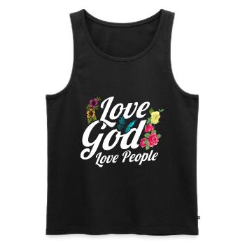 Jesus God Bible Verse Inspirational Gift - Men's Premium Organic Tank Top - black - Front - Michal (187cm)