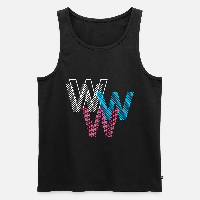 W Buchstabe - Männer Premium Bio Tank Top - Schwarz