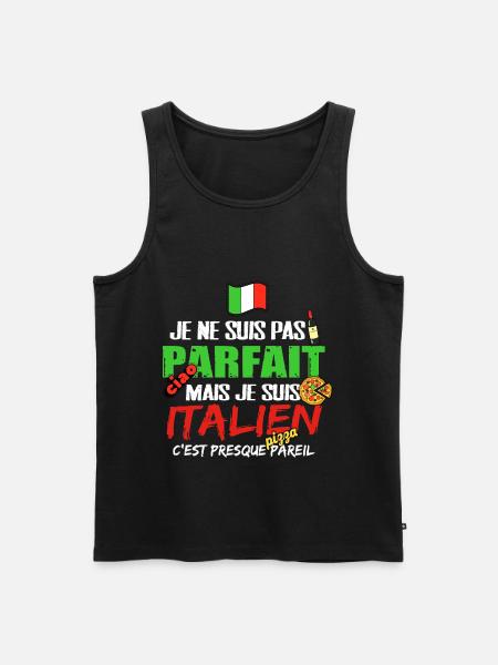 Italie cadeau drôle homme italien phrase drôle - Débardeur bio Premium Homme - noir