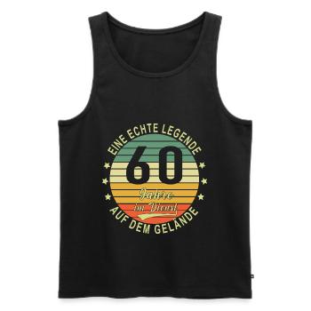 60 Jahre Dienstjubiläum Firmenjubiläum Arbeit - Männer Premium Bio Tank Top - Schwarz - Vorne - Michal (187cm)