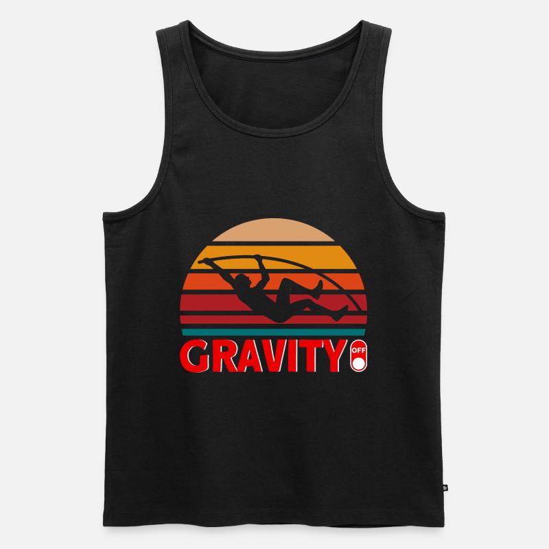 Leichtathletik Springen Stabhochsprung Geschenk - Männer Premium Bio Tank Top - Schwarz