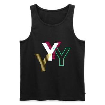 Y Buchstabe - Männer Premium Bio Tank Top - Schwarz - Vorne - AI Model Male 178 light (178cm)