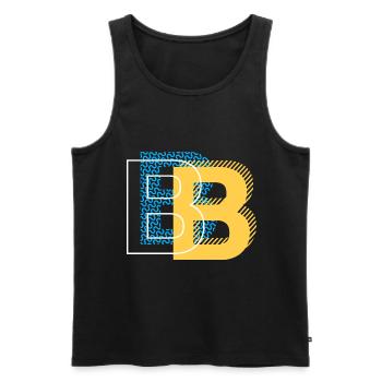 Anfangsbuchstabe B b - Männer Premium Bio Tank Top - Schwarz - Vorne - AI Model Male 178 light (178cm)