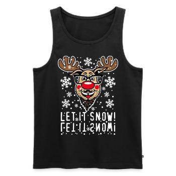 85 Hirsch Rudolph Bart LET IT SNOW Schnee Elch - Männer Premium Bio Tank Top - Schwarz - Vorne - Michal (187cm)