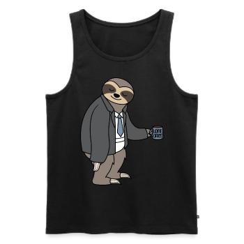 Faultier Homeoffice Homeofficer Unterhose Kaffee - Männer Premium Bio Tank Top - Schwarz - Vorne - AI Model Male 178 light (178cm)