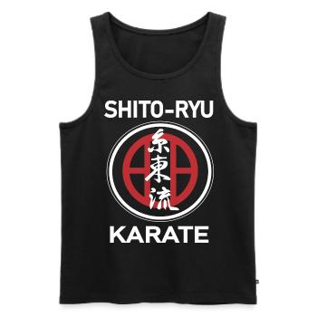 Das coole Shito-ryu Kampfsport Shirt - Männer Premium Bio Tank Top - Schwarz - Vorne - AI Model Male 178 light (178cm)
