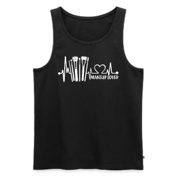 Make Up Lover Herzschlag - Männer Premium Bio Tank Top - Schwarz - Vorne - Michal (187cm)
