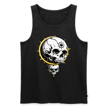 Moon Skull // Skull Moon // Moonlight FS0066 - Men's Premium Organic Tank Top - black - Front - AI Model Male 178 light (178cm)