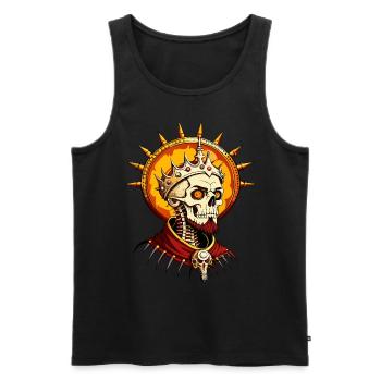King Skull // Totenkopf König // Herrscher FS0077 - Männer Premium Bio Tank Top - Schwarz - Vorne - AI Model Male 178 light (178cm)