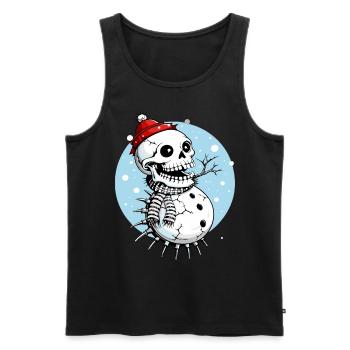 Snowman Skull // Totenkopf Schneemann FS0085 - Männer Premium Bio Tank Top - Schwarz - Vorne - AI Model Male 178 light (178cm)