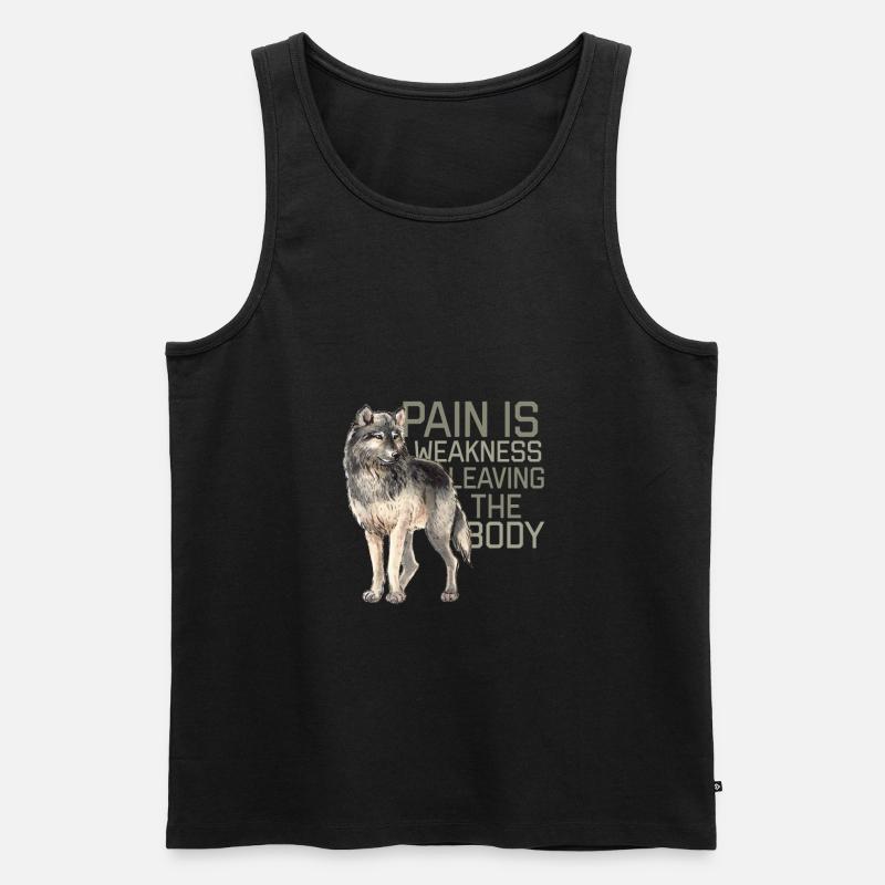 Pain is Weakness - Männer Premium Bio Tank Top - Schwarz