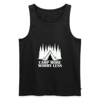 Camping Forest Camp More Worry Less - Men's Premium Organic Tank Top - black - Front - Michal (187cm)