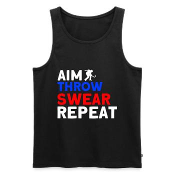 Boules Game Goals Throw Swear Repeat - Men's Premium Organic Tank Top - black - Front - Michal (187cm)