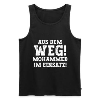 Mohammed Lustiger Spruch Vorname Name Mohammed - Männer Premium Bio Tank Top - Schwarz - Vorne - Michal (187cm)