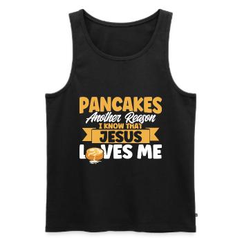 Crêpes Petit déjeuner Crêpes Fluffiger Flachk - Débardeur bio Premium Homme - noir - Devant - Michal (187cm)