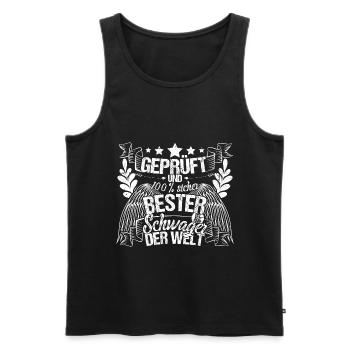 Schwager Bester Schwager der Welt Geschenk - Männer Premium Bio Tank Top - Schwarz - Vorne - Michal (187cm)