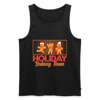 Cookie Baking Crew Christmas Bakery Gingerbread - Men's Premium Organic Tank Top - black - Front - AI Model Male 178 light (178cm)