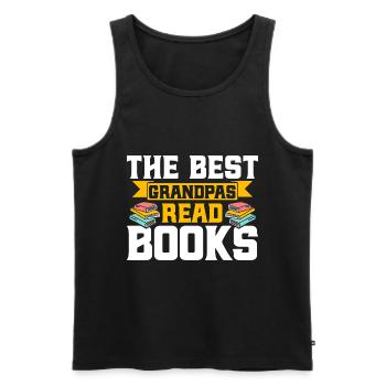 Les meilleurs grands-pères lisent des livres Lire le livre - Débardeur bio Premium Homme - noir - Devant - AI Model Male 178 light (178cm)
