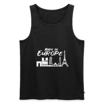 Europe - Débardeur bio Premium Homme - noir - Devant - AI Model Male 178 light (178cm)