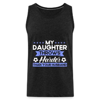 Tochter Sportfan Mutter Geschenk - Männer Premium Bio Tank Top - Anthrazit - Vorne - Alexander (188cm)