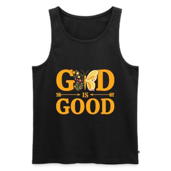 Christian Religious Bible Verse Gift - Men's Premium Organic Tank Top - black - Front - Michal (187cm)
