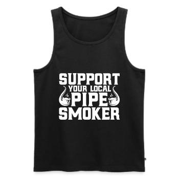 Pipe Lovers Pipe Smokers Community Pipes - Men's Premium Organic Tank Top - black - Front - AI Model Male 178 light (178cm)