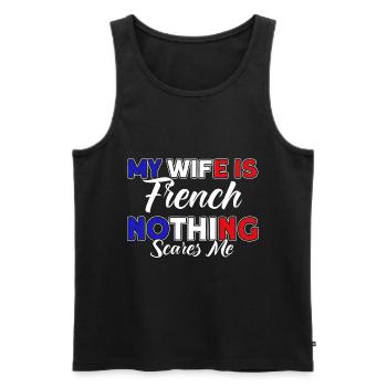 French Flag French Roots Gift - Men's Premium Organic Tank Top - black - Front - Michal (187cm)
