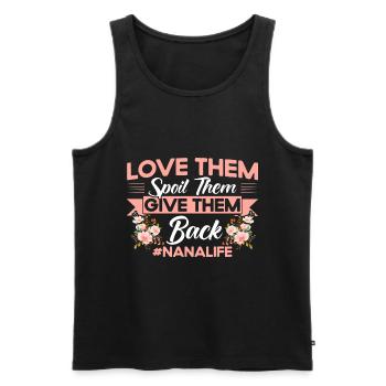 Love them Pamper them Give them back Grandma Gift - Men's Premium Organic Tank Top - black - Front - AI Model Male 178 light (178cm)