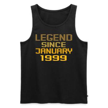 Vintage Legend depuis janvier 1999 - Débardeur bio Premium Homme - noir - Devant - AI Model Male 178 light (178cm)