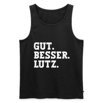 Gut Besser Lutz Lustiger Spruch Name Lutz - Männer Premium Bio Tank Top - Schwarz - Vorne - Michal (187cm)