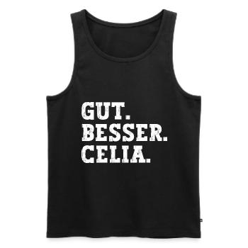 Gut Besser Celia Lustiger Spruch Name Celia - Männer Premium Bio Tank Top - Schwarz - Vorne - Michal (187cm)