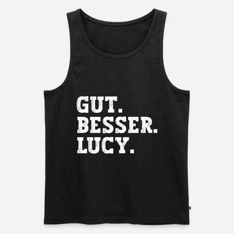 Gut Besser Lucy Lustiger Spruch Name Lucy - Männer Premium Bio Tank Top - Schwarz