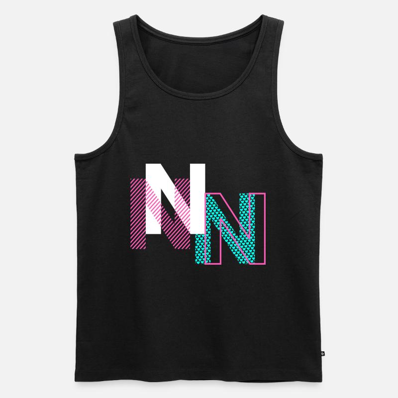 N Buchstabe Design - Männer Premium Bio Tank Top - Schwarz