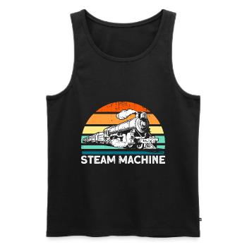 Züge Modelleisenbahn Zugfahren Geschenk - Männer Premium Bio Tank Top - Schwarz - Vorne - AI Model Male 178 light (178cm)