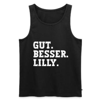 Gut Besser Lilly Lustiger Spruch Name Lilly - Männer Premium Bio Tank Top - Schwarz - Vorne - AI Model Male 178 light (178cm)