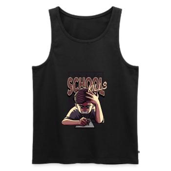 Student School Kills and Annoys Funny Gift - Men's Premium Organic Tank Top - black - Front - AI Model Male 178 light (178cm)