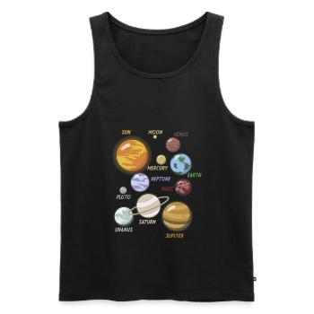 Universum Planeten Sammlung Comic Cooles Geschenk - Männer Premium Bio Tank Top - Schwarz - Vorne - Michal (187cm)