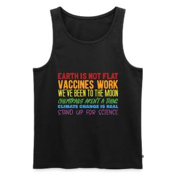 Erde Flach Zitate bunt viele Sprüche Geschenk - Männer Premium Bio Tank Top - Schwarz - Vorne - AI Model Male 178 light (178cm)
