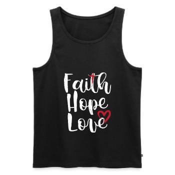 Christlicher Glaube Hoffnung Liebe Cooles Geschenk - Männer Premium Bio Tank Top - Schwarz - Vorne - Michal (187cm)