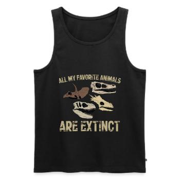 Dinosaurier Lieblingstiere sind ausgestorben - Männer Premium Bio Tank Top - Schwarz - Vorne - AI Model Male 178 light (178cm)